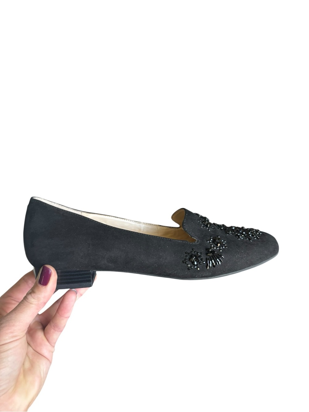 Alex Marie Black Beaded Embellished Loafer Flats Women’s 9.5M Classic Party